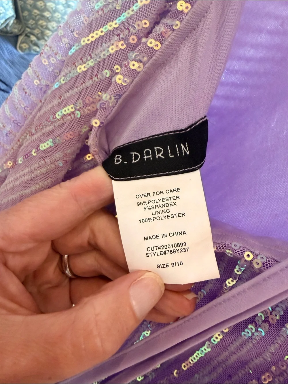 B. Darlin Lavender Sequin Party Dress - Picture 4 of 6